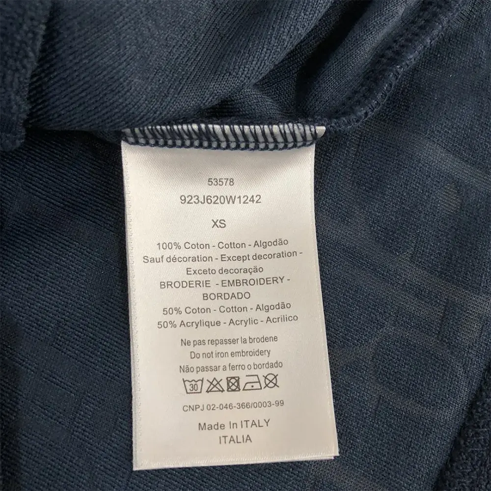 Dior Men Oblique Relaxed-Fit T-Shirt Navy Blue Terry Cotton Jacquard - image 4