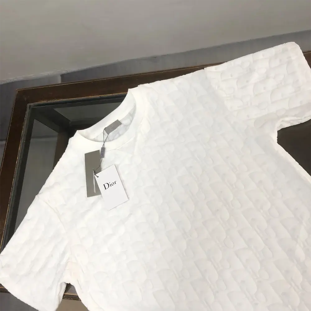 Dior Men Oblique Relaxed-Fit T-Shirt Off-White Terry Cotton Jacquard - image 4
