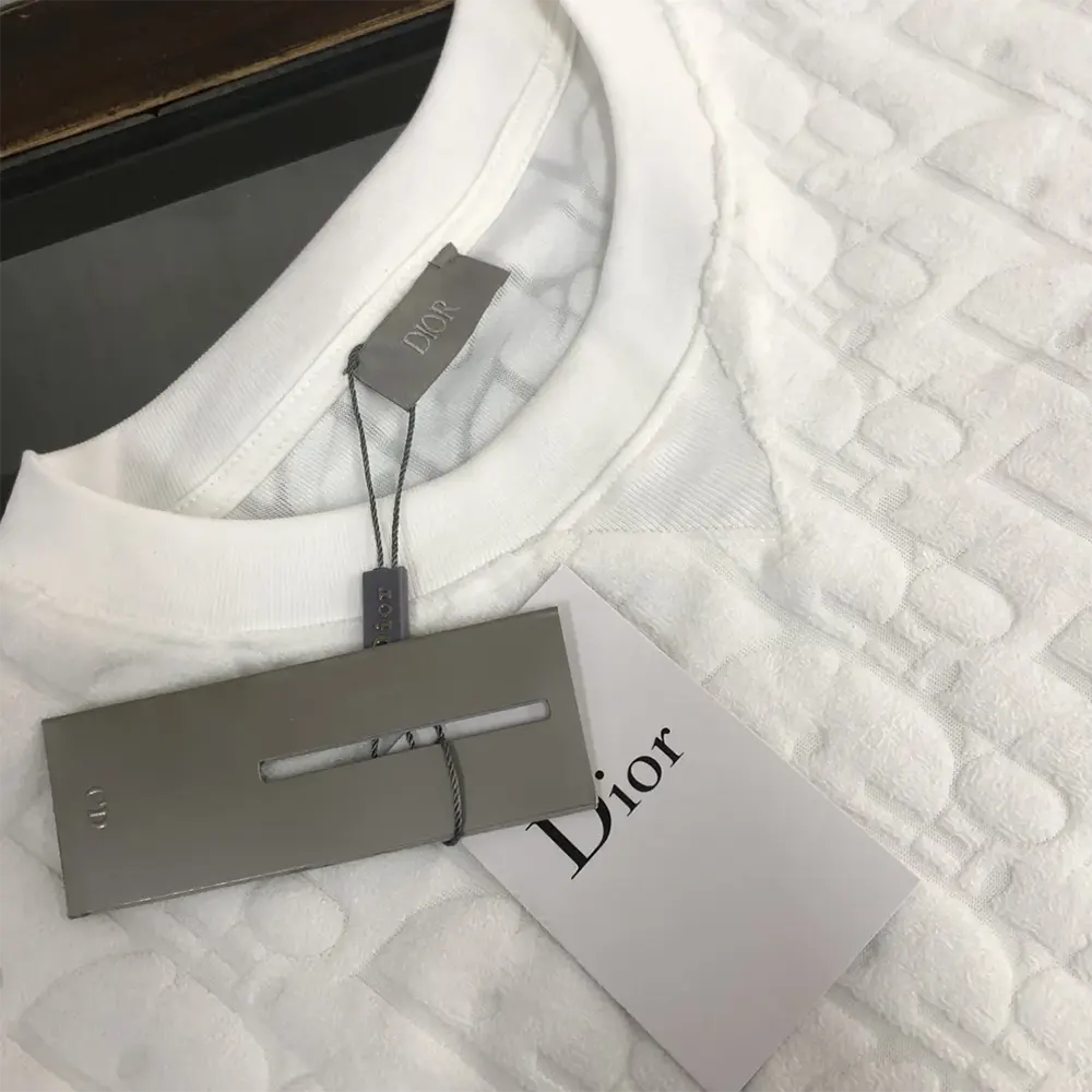 Dior Men Oblique Relaxed-Fit T-Shirt Off-White Terry Cotton Jacquard - image 8