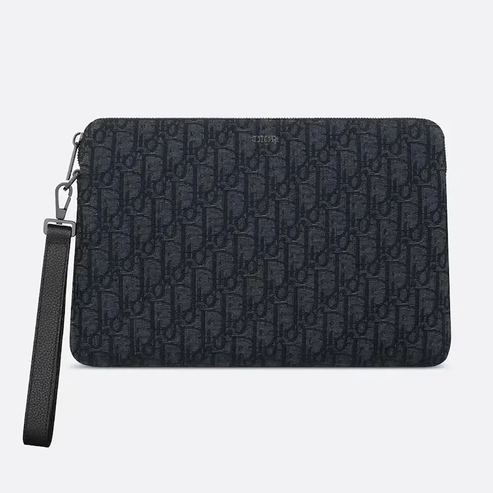 Dior Men Pouch Black Dior Oblique Jacquard