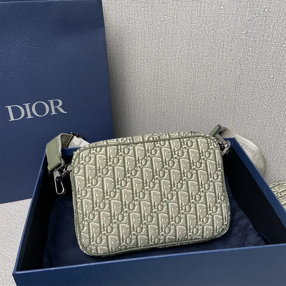 Dior Men Saddle Triple Pouch Khaki Dior Oblique Jacquard - image 5