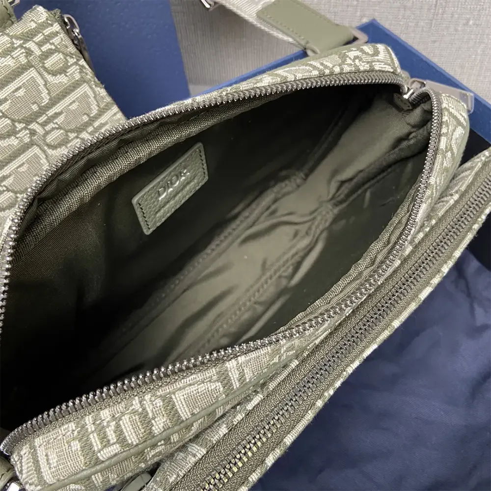 Dior Men Saddle Triple Pouch Khaki Dior Oblique Jacquard - image 9