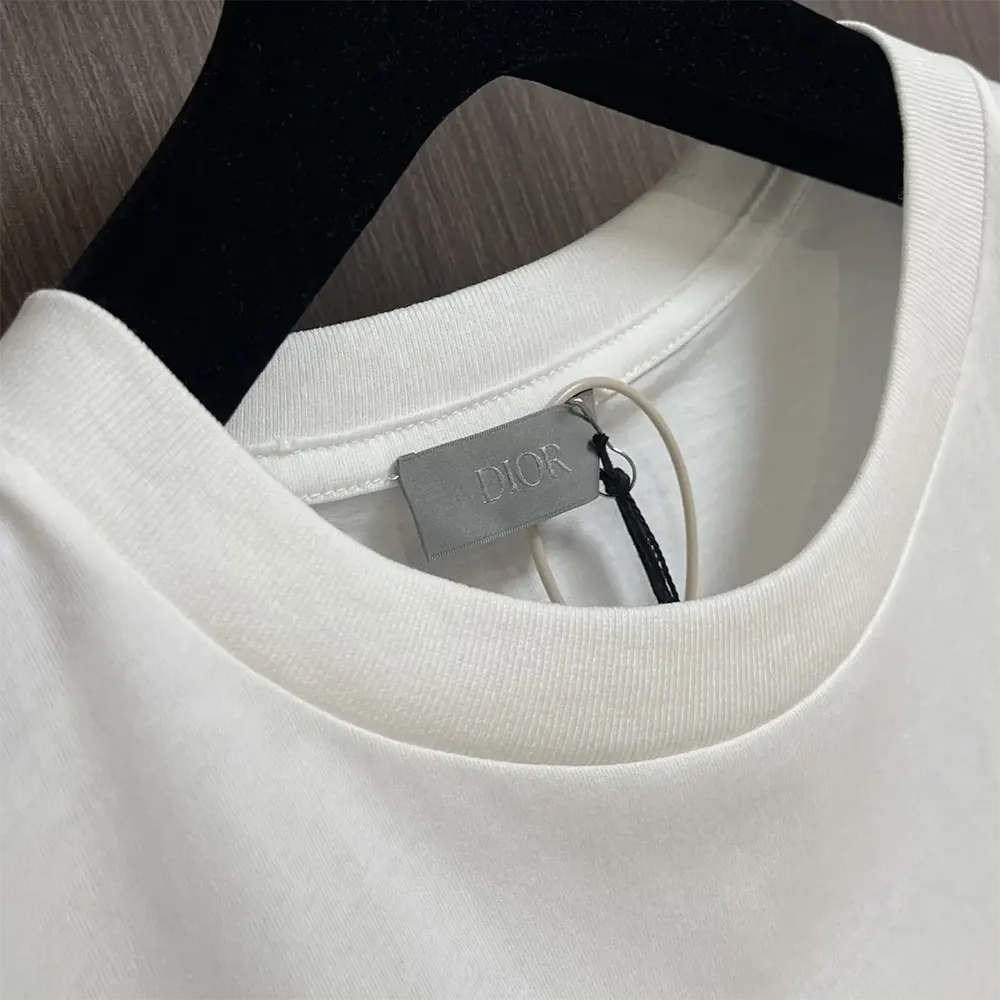 Dior Women T-Shirt White Slub Cotton Jersey 493J671A0817_C089 - image 4