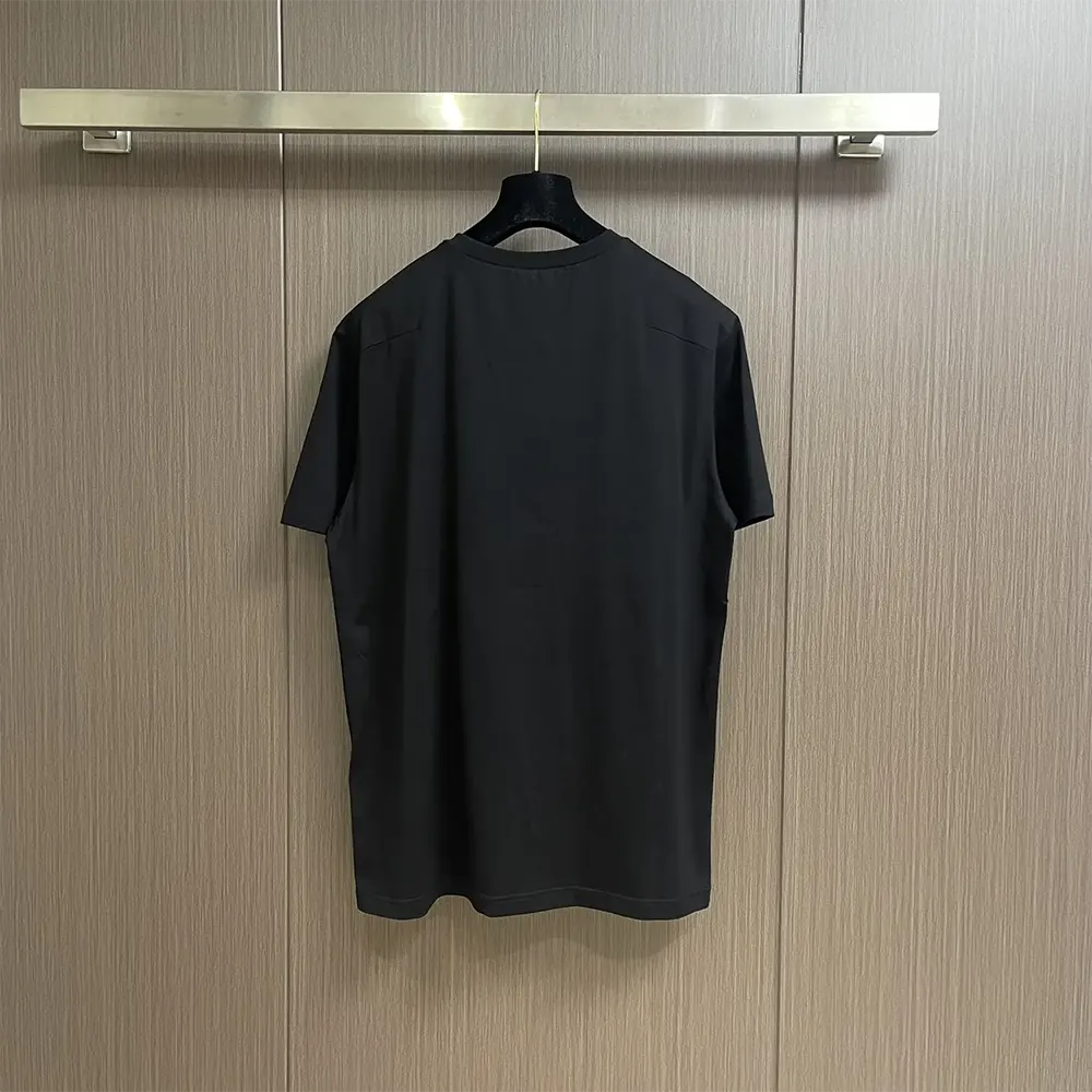 Side angle showing fit of Dior Men T-Shirt with Bee Embroidery in black