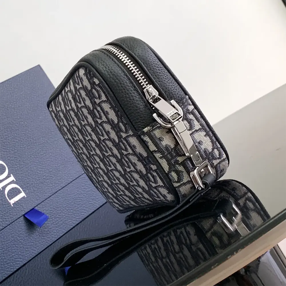 Dior Men Toiletry Bag Beige and Black Dior Oblique Jacquard - image 6