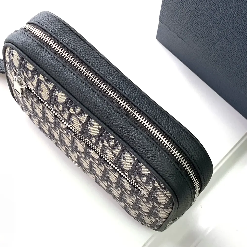 Dior Men Toiletry Bag Beige and Black Dior Oblique Jacquard - image 4