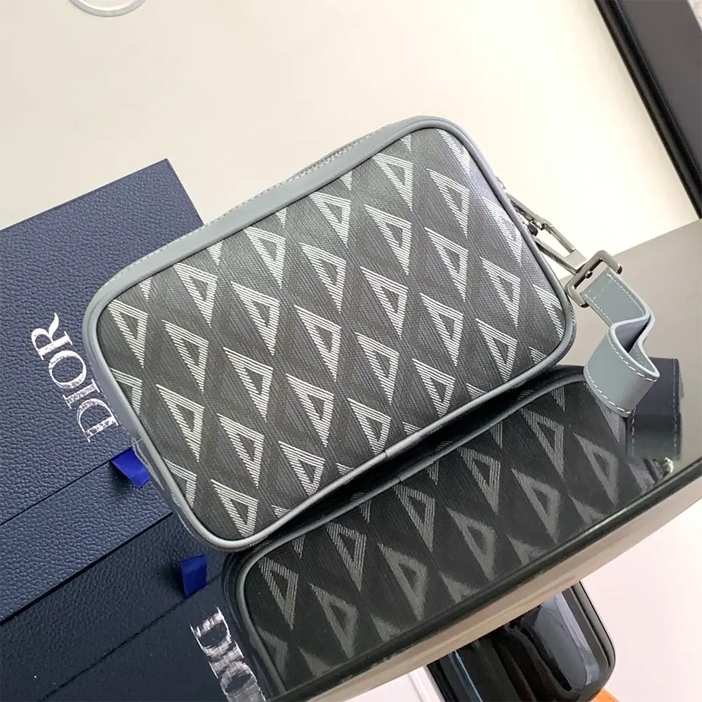 Interior fabric lining detail of Dior Men Toiletry Bag Dior Gray