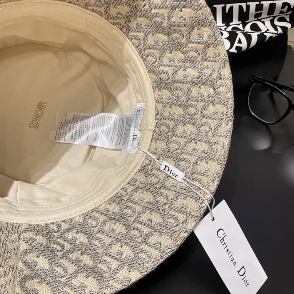 Dior Unisex D-Bobby Dior Oblique Small Brim Bucket Hat White and Gold-Tone Embroidery - image 10