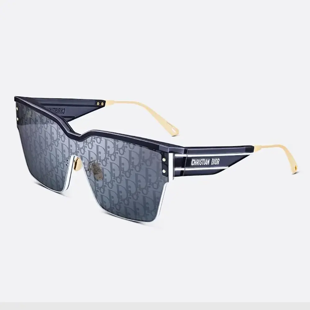 Front view of Dior Unisex DiorClub M4U Blue Dior Oblique Mask Sunglasses