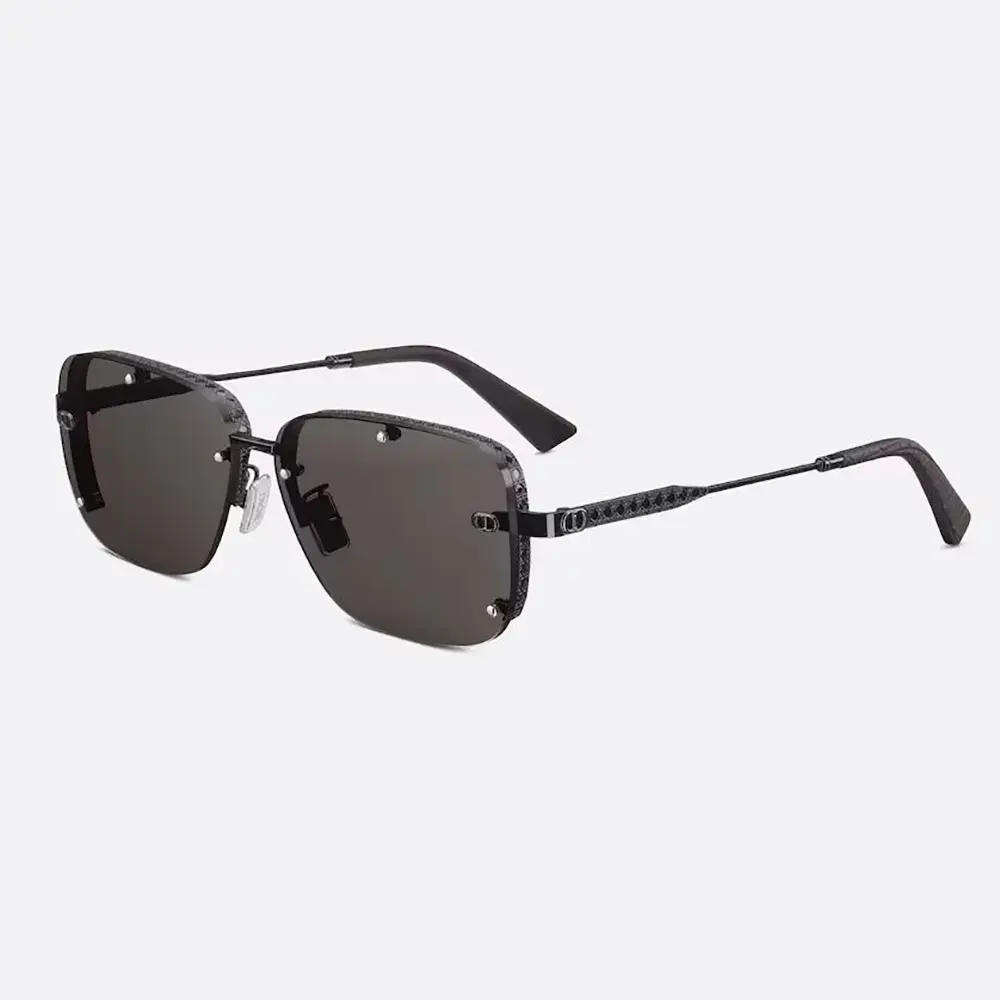 Front view of Dior Unisex NeoDior S4U Gray Rectangular Sunglasses