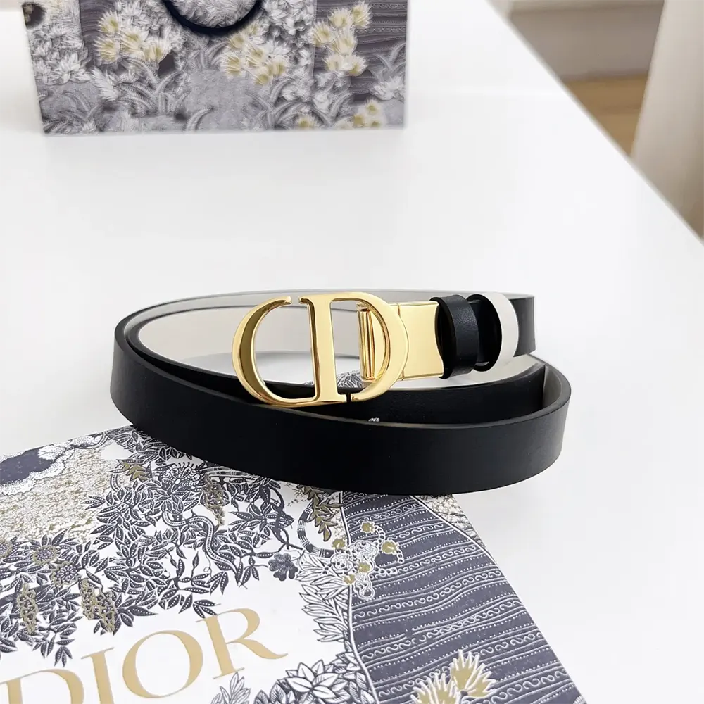Dior Women 30 Montaigne Reversible Belt Black and Latte Smooth Calfskin 20 MM - image 4