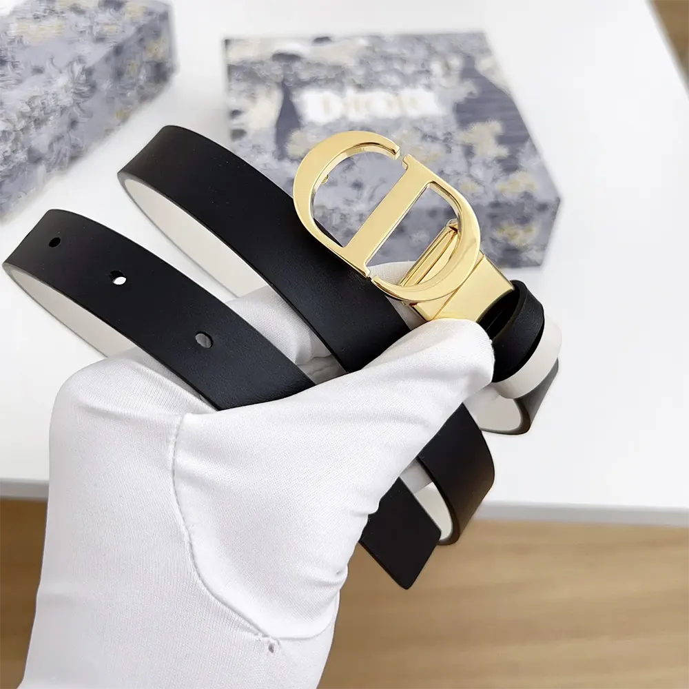 Dior Women 30 Montaigne Reversible Belt Black and Latte Smooth Calfskin 20 MM - image 5