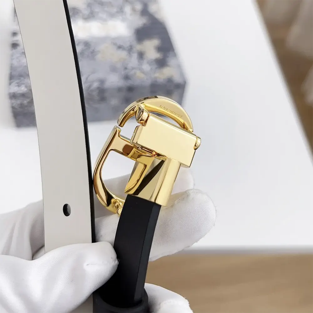 Dior Women 30 Montaigne Reversible Belt Black and Latte Smooth Calfskin 20 MM - image 8