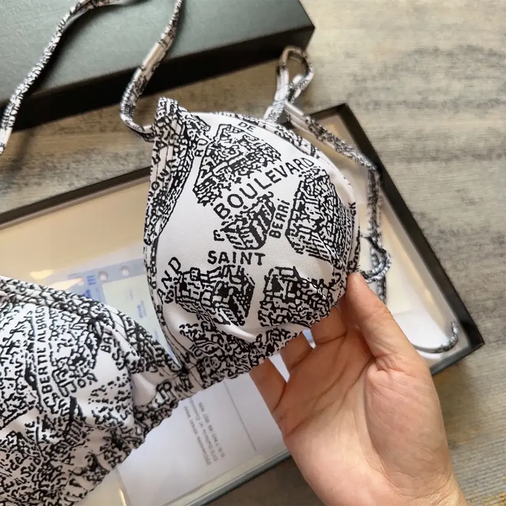 Dior Women Bikini Top / Bottom White and Black Technical Fabric with Plan de Paris Motif - image 5