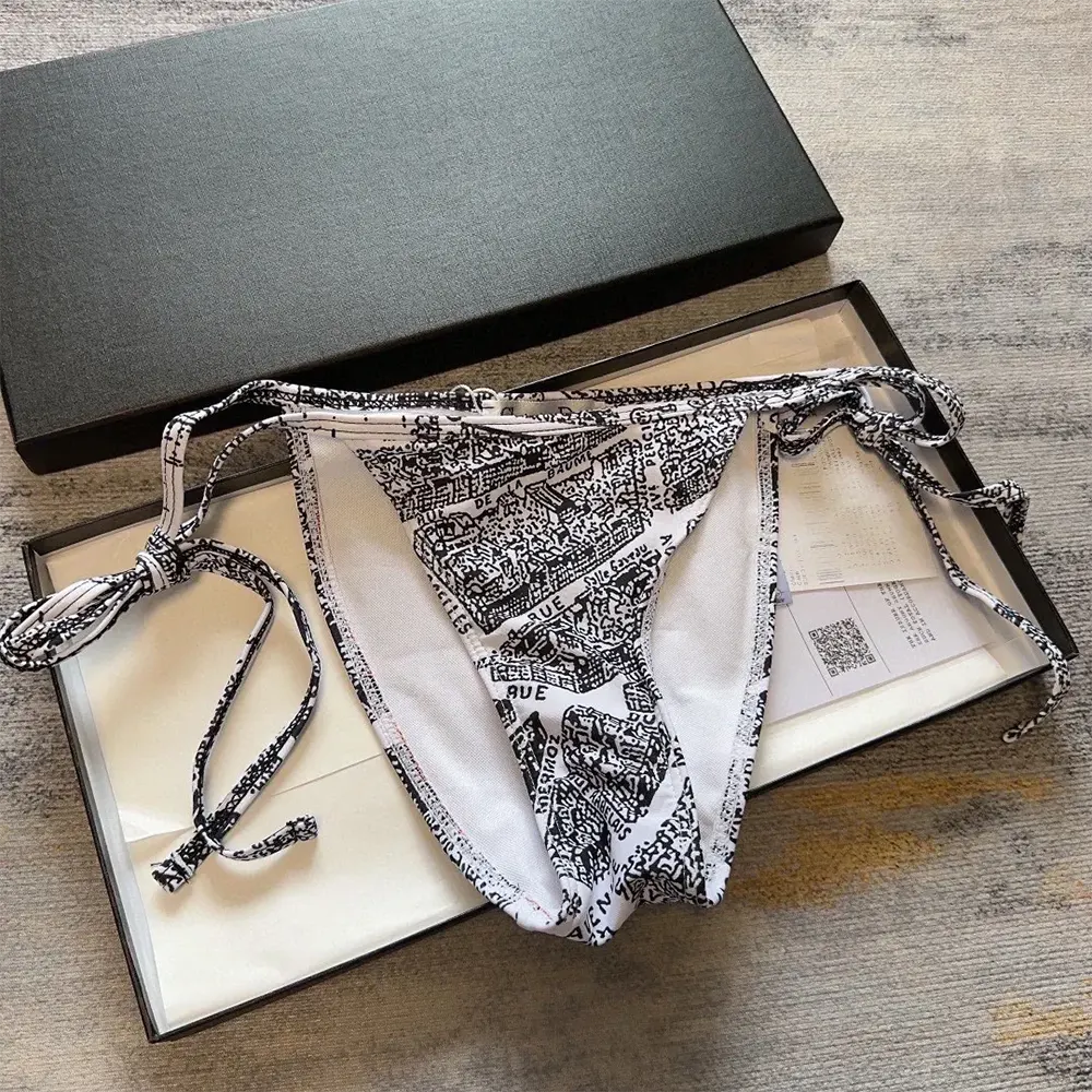 Dior Women Bikini Top / Bottom White and Black Technical Fabric with Plan de Paris Motif - image 4