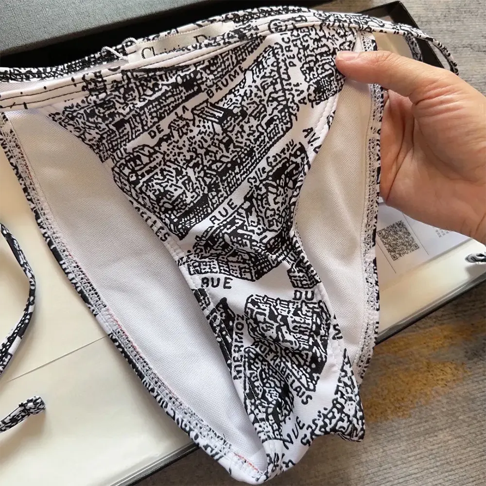 Dior Women Bikini Top / Bottom White and Black Technical Fabric with Plan de Paris Motif - image 6