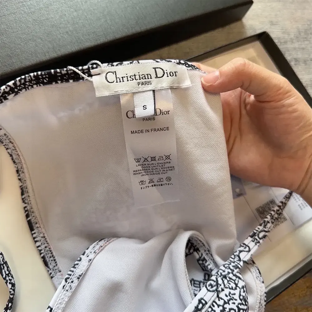 Dior Women Bikini Top / Bottom White and Black Technical Fabric with Plan de Paris Motif - image 7
