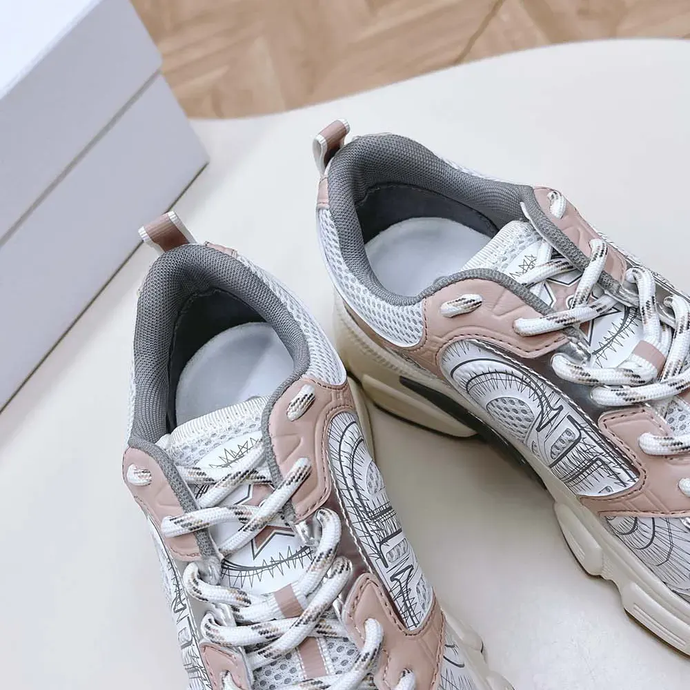 Dior Women Chrono Sneaker White Mesh with Nude and Silver-Tone Laminated Leather-Effect Panels - image 9