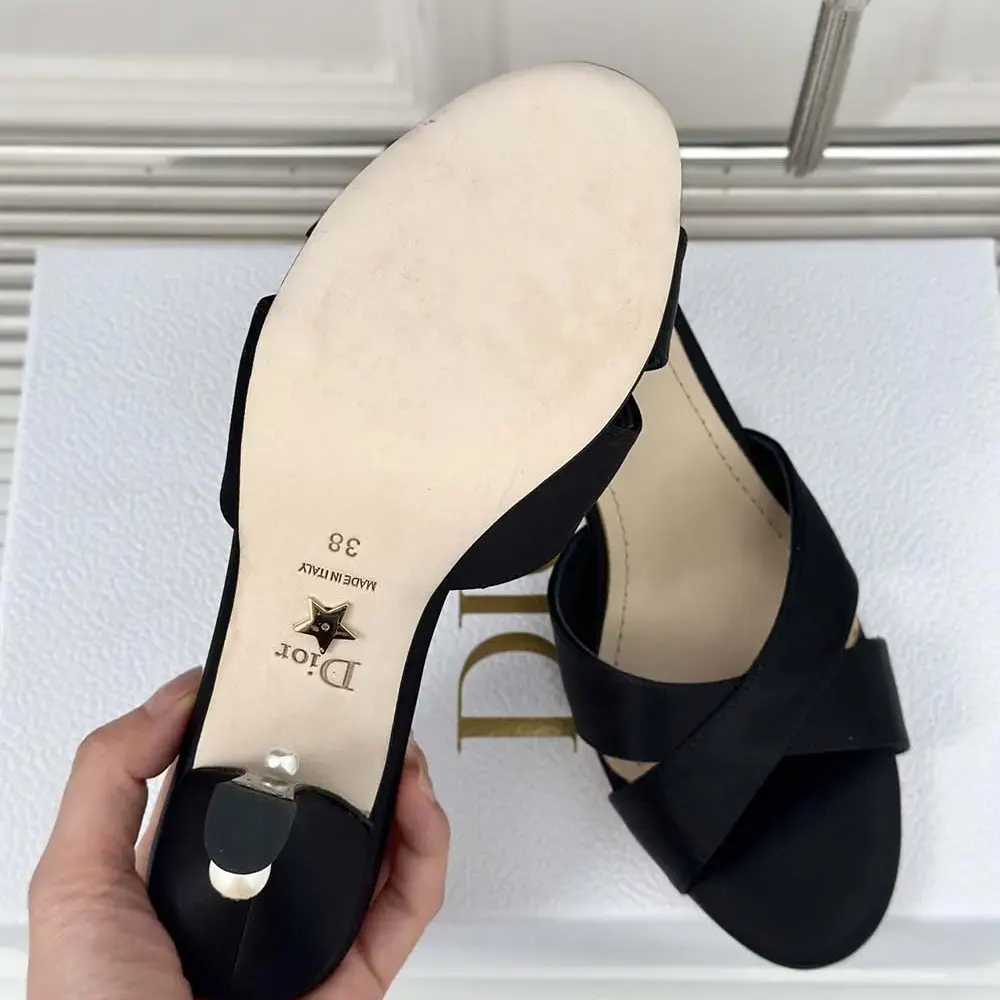 Dior Women Dior Tribales Heeled Slide Black Satin KCO068SAT_S900 - image 10