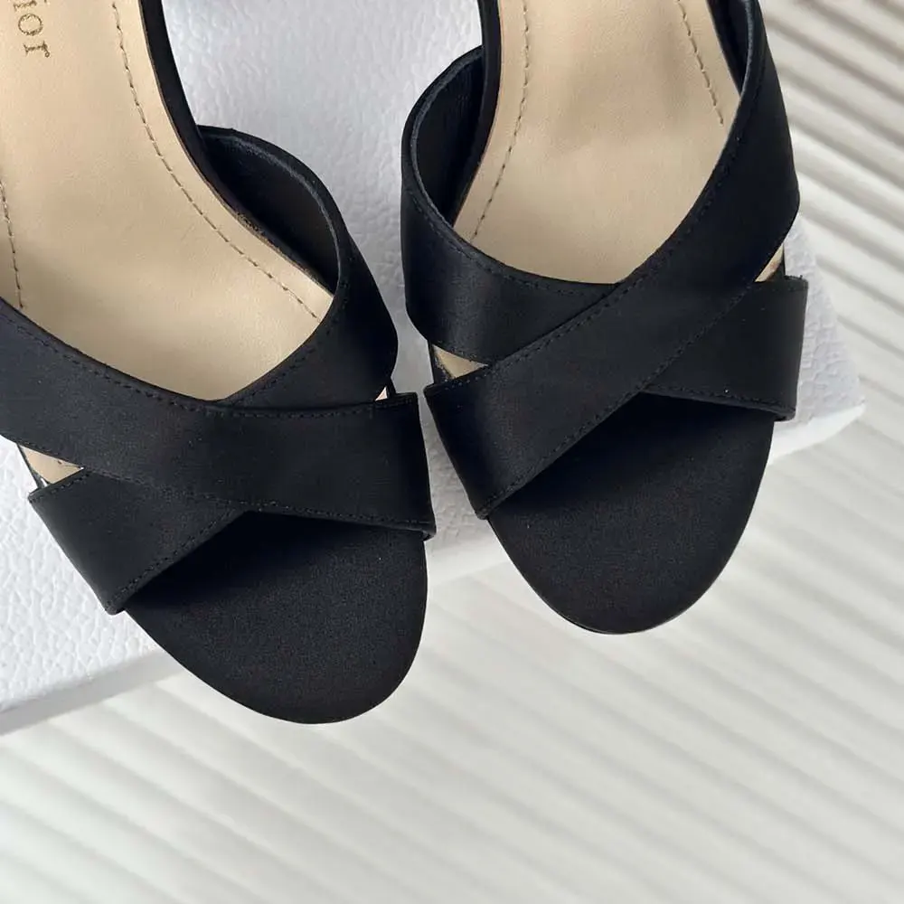 Dior Women Dior Tribales Heeled Slide Black Satin KCO068SAT_S900 - image 7