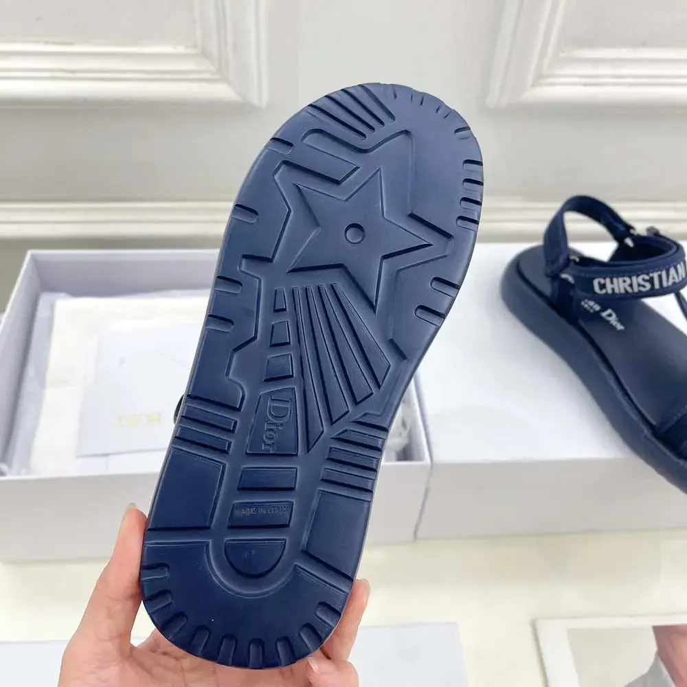 Dior Women Dioriviera D-Wave Sandal Deep Blue Technical Fabric - image 10