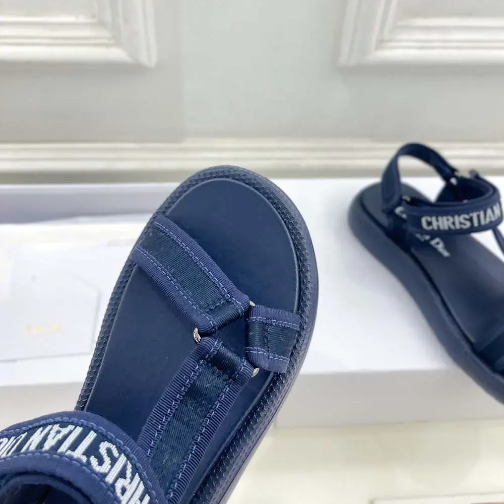 Dior Women Dioriviera D-Wave Sandal Deep Blue Technical Fabric - image 8