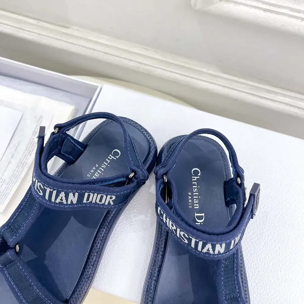 Dior Women Dioriviera D-Wave Sandal Deep Blue Technical Fabric - image 7
