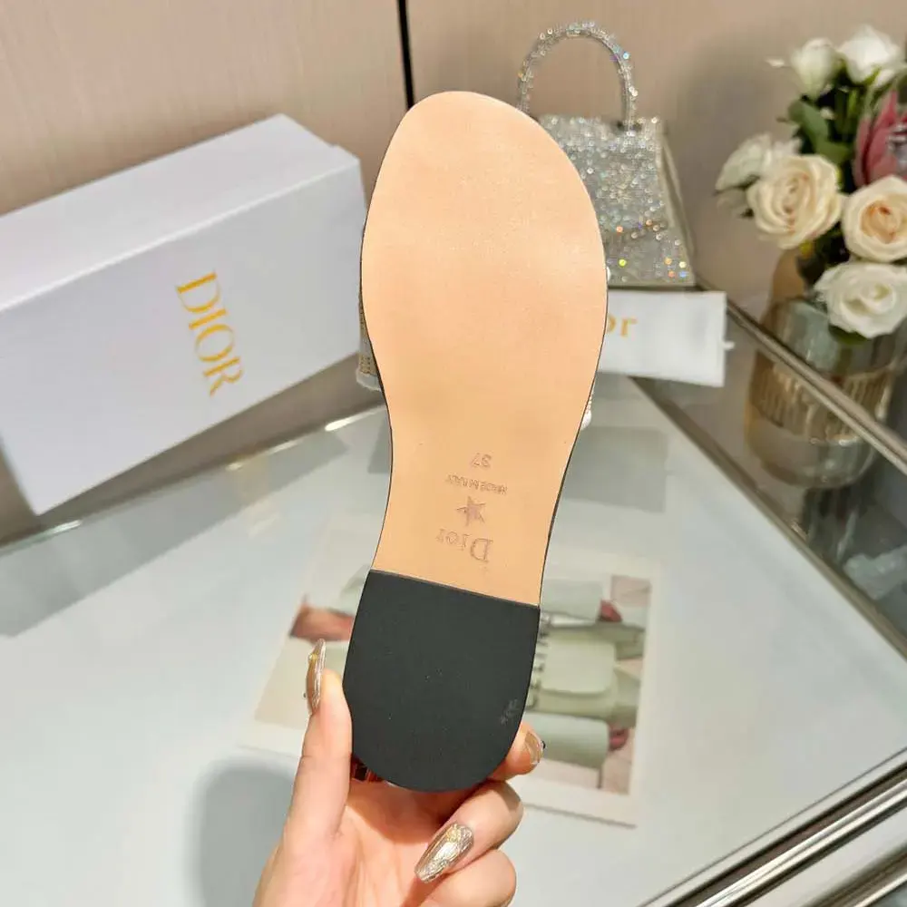 Dior Women Dioriviera Dway Slide Natural Raffia and White Embroidered Cotton - image 9