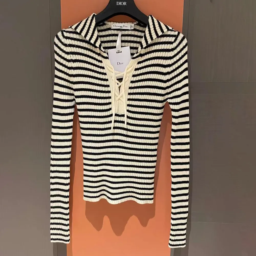 Close-up of ribbed knit texture on Dior Women Dioriviera Sweater