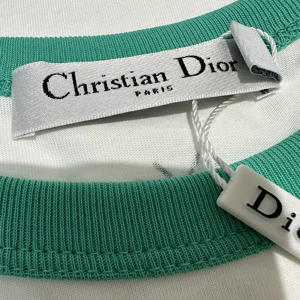 Dior Men Dioriviera T-Shirt Ecru and Aquamarina Cotton Jersey - image 8