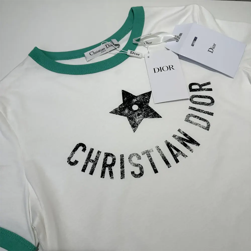 Dior Men Dioriviera T-Shirt Ecru and Aquamarina Cotton Jersey - image 4