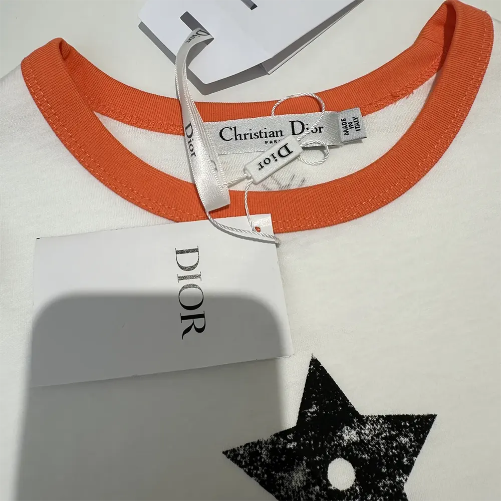 Dior Men Dioriviera T-Shirt Ecru and Coral Cotton Jersey - image 6
