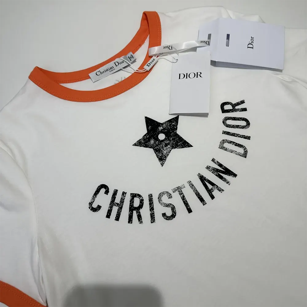 Dior Men Dioriviera T-Shirt Ecru and Coral Cotton Jersey - image 4