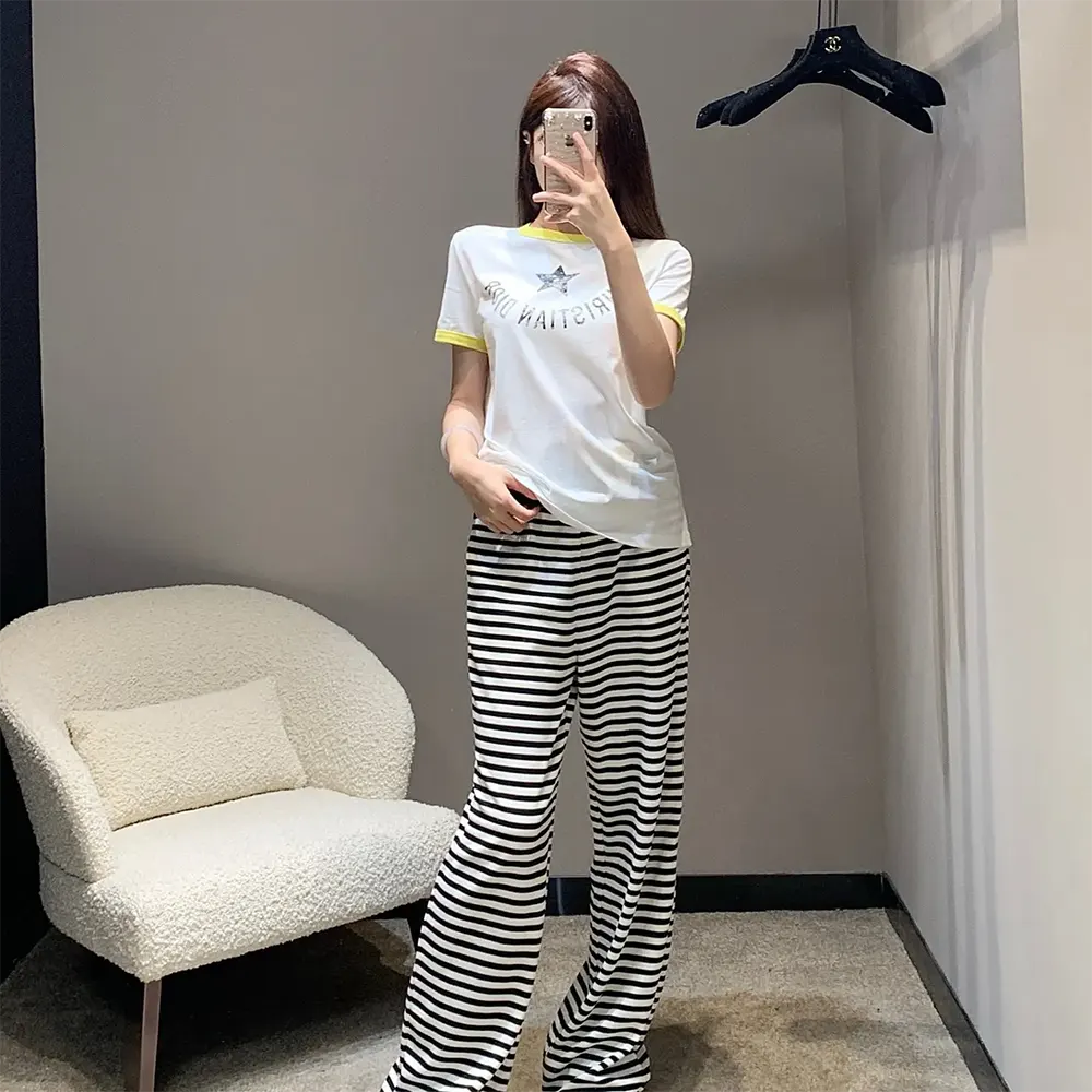Dior Women Dioriviera T-Shirt Ecru and Lemon Yellow Cotton Jersey - image 10