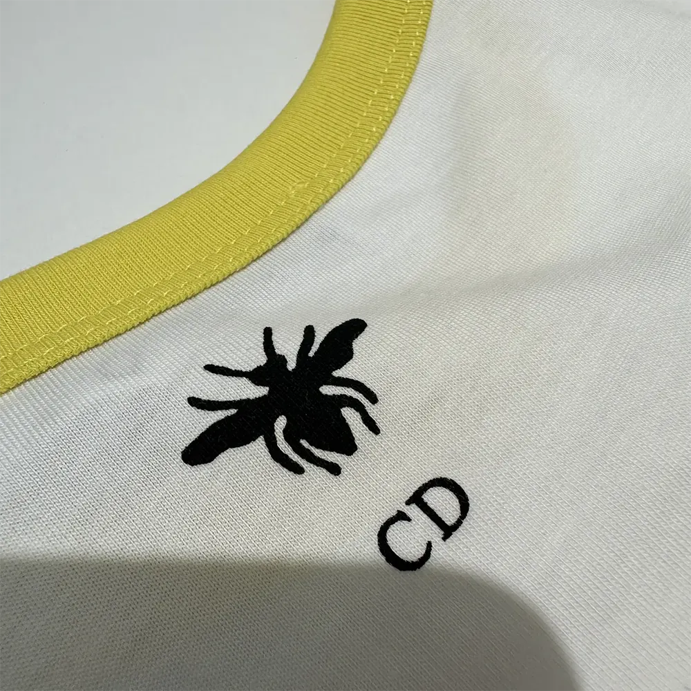 Dior Women Dioriviera T-Shirt Ecru and Lemon Yellow Cotton Jersey - image 7