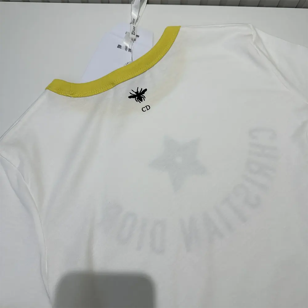 Dior Women Dioriviera T-Shirt Ecru and Lemon Yellow Cotton Jersey - image 8