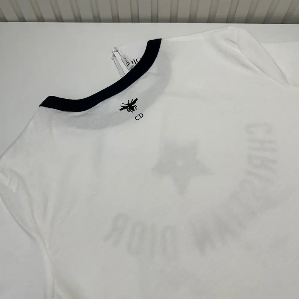 Dior Men Dioriviera T-Shirt Ecru and Navy Blue Cotton Jersey - image 8