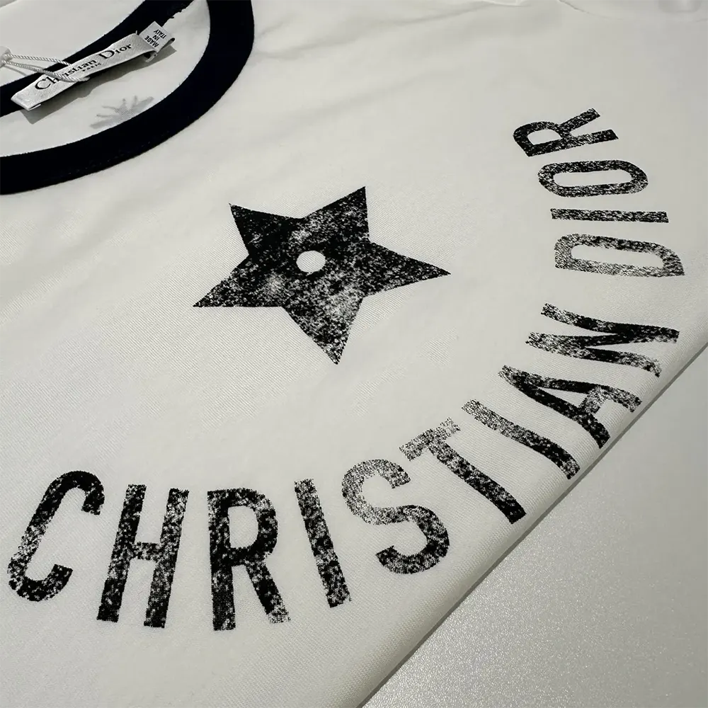 Dior Men Dioriviera T-Shirt Ecru and Navy Blue Cotton Jersey - image 5