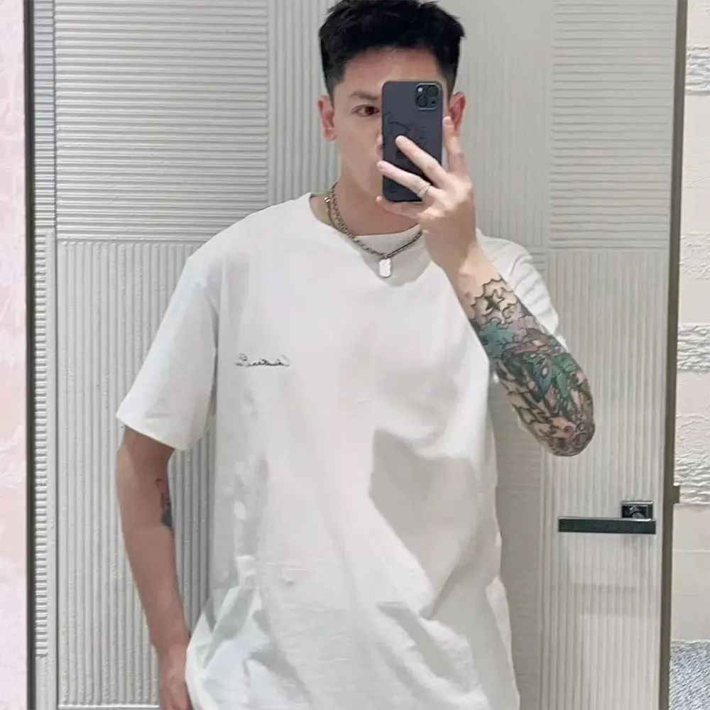 Dior Men Handwritten Christian Dior T-Shirt Relaxed Fit White Cotton Jersey - image 11