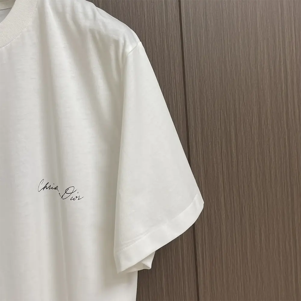 Dior Women Handwritten Christian Dior T-Shirt Relaxed Fit White Cotton Jersey - image 9