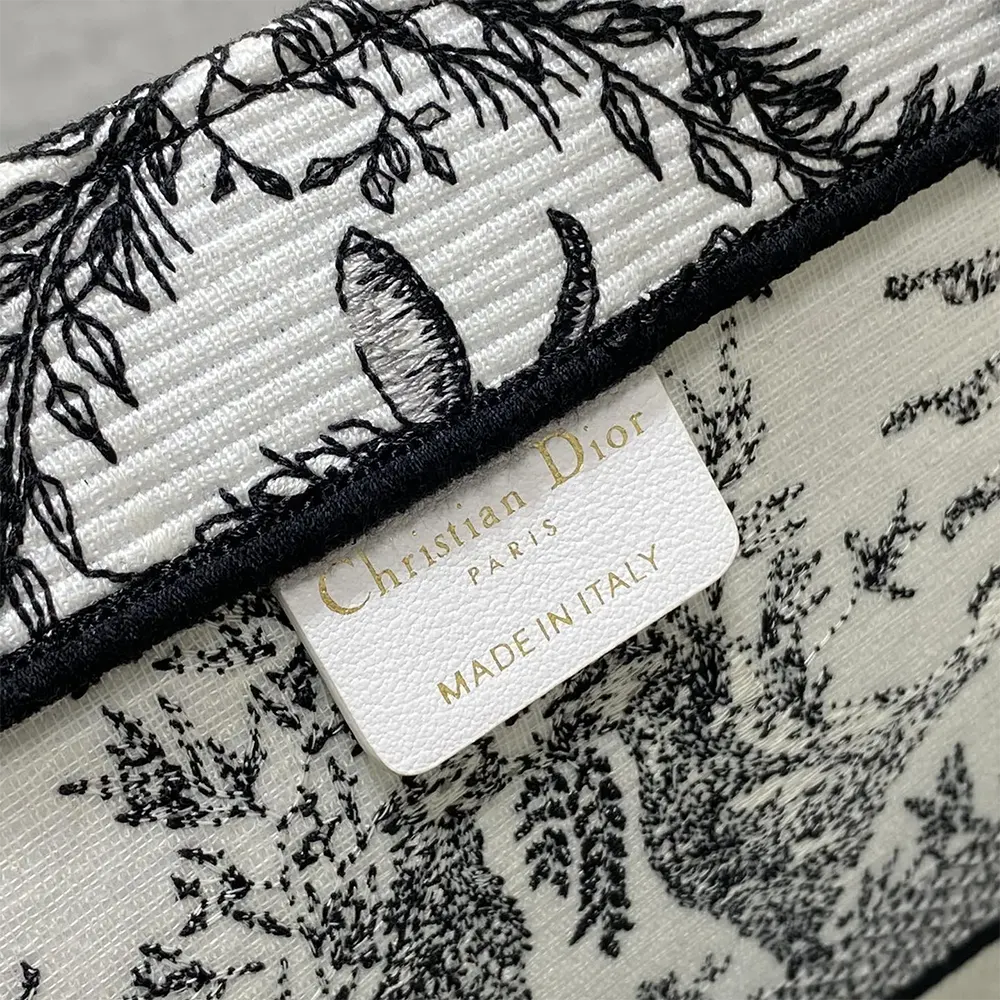 Dior Women Large Dior Book Tote White and Black Toile de Jouy Soleil Embroidery - image 8