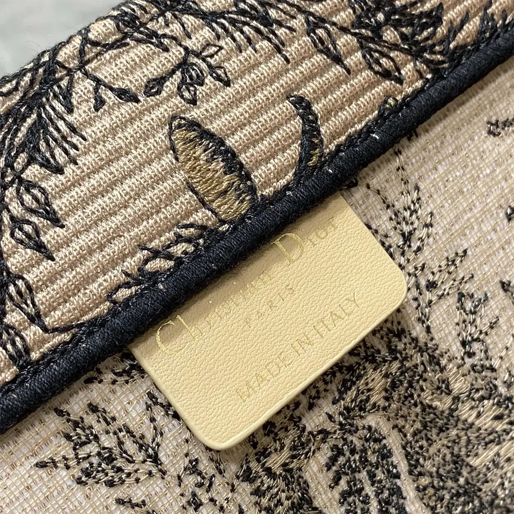 Dior Women Large Dior Book Tote Beige and Black Toile de Jouy Soleil Embroidery - image 7