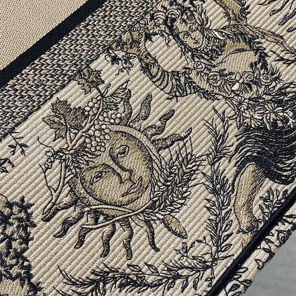 Dior Women Large Dior Book Tote Beige and Black Toile de Jouy Soleil Embroidery - image 8