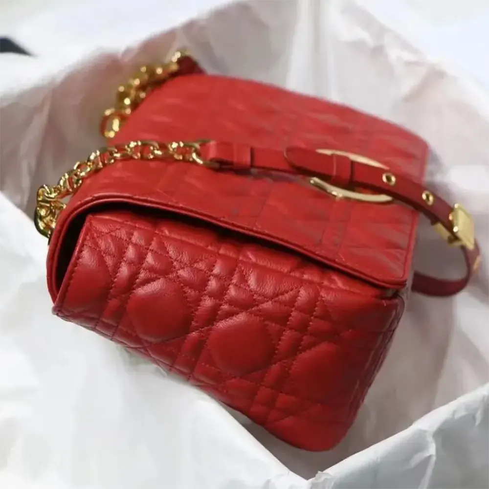 Dior Women Large Dior Caro Bag Red Soft Cannage Calfskin - image 6