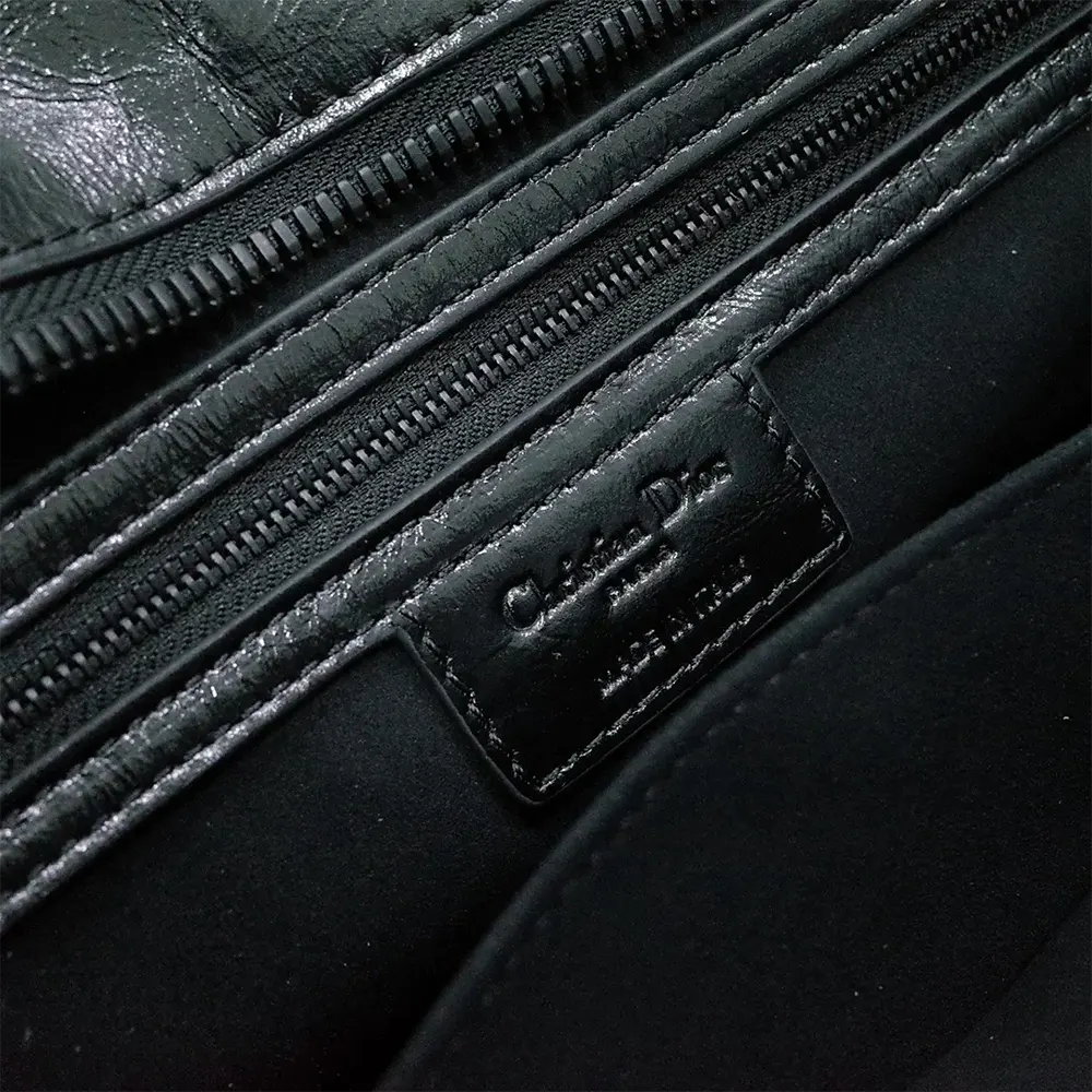 Dior Women Large Lady D-Sire Bag Black Macrocannage Crinkled Calfskin - image 9