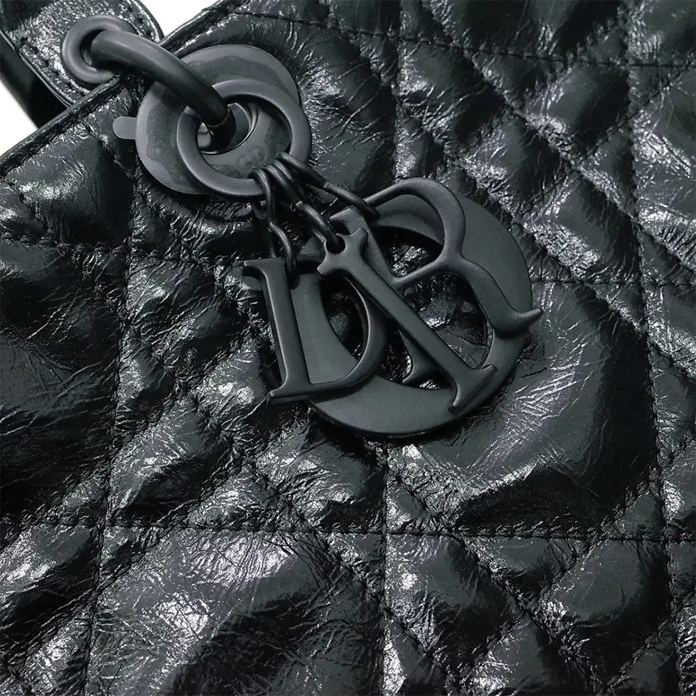 Dior Women Large Lady D-Sire Bag Black Macrocannage Crinkled Calfskin - image 7