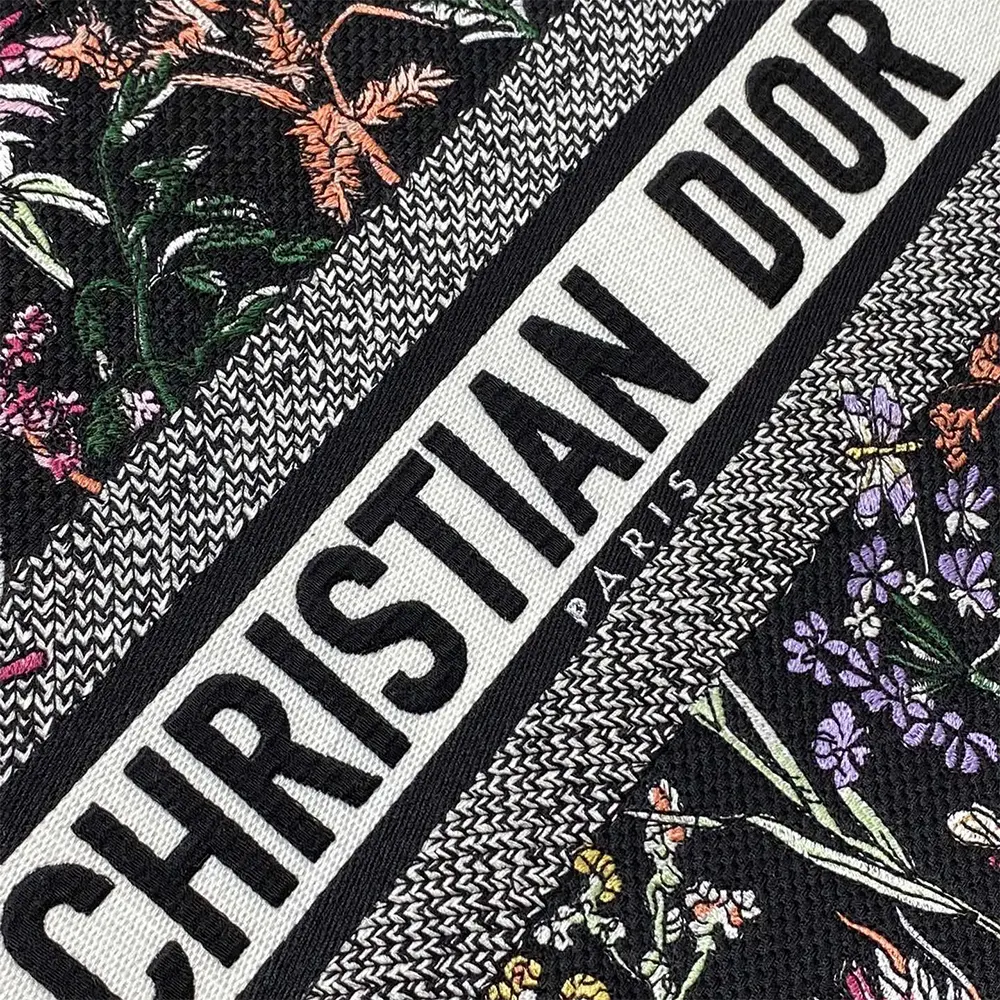 Dior Women Medium Dior Book Tote Black Multicolor Dior Herbarium Embroidery - image 9