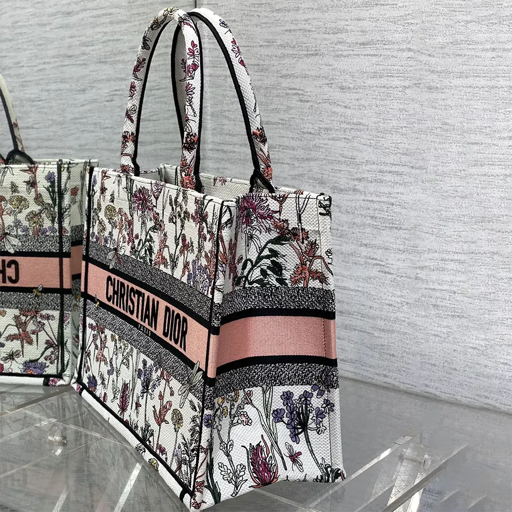 Dior Women Medium Dior Book Tote White Multicolor Dior Herbarium Embroidery - image 4