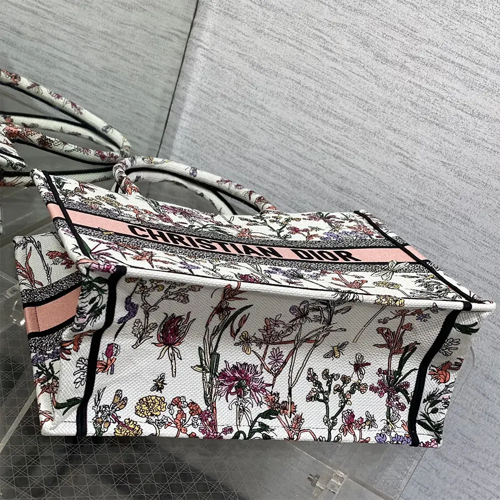 Dior Women Medium Dior Book Tote White Multicolor Dior Herbarium Embroidery - image 6