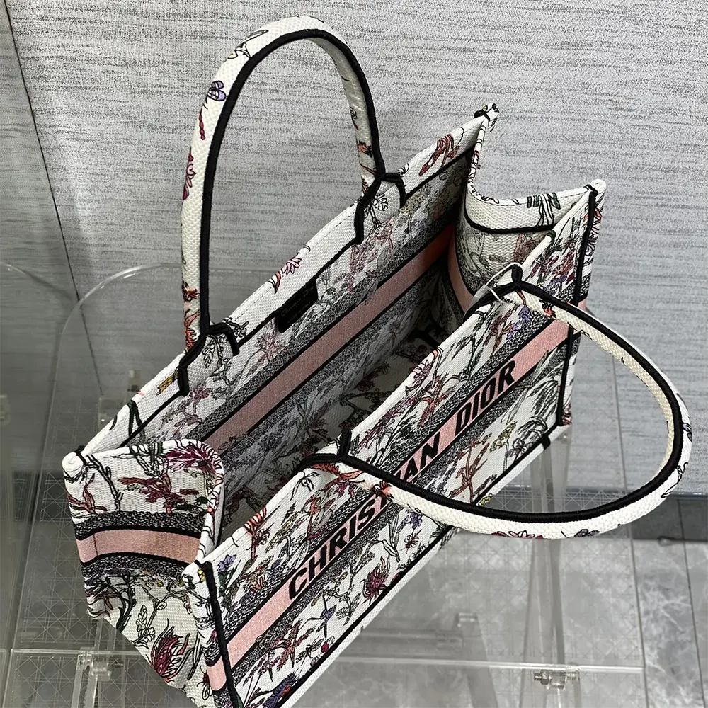 Dior Women Medium Dior Book Tote White Multicolor Dior Herbarium Embroidery - image 5